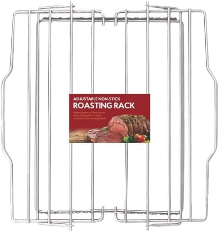 HIC Kitchen Roasting Adjustable Baking Rack, Chrome-Plated Steel, Adjusts to 7 by HIC