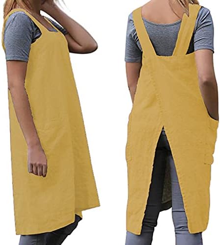 TBA Cotton Linen Apron Cross Back Apron - Image 3