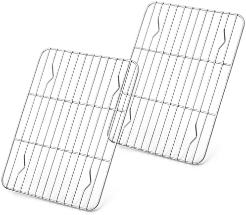 E-far Small Baking Rack Set of 2, Stainless Steel Metal Roasting Cooking Racks by E-far