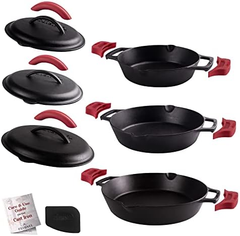 Cast Iron Skillet + Cast Iron Lid Set by Cuisinel