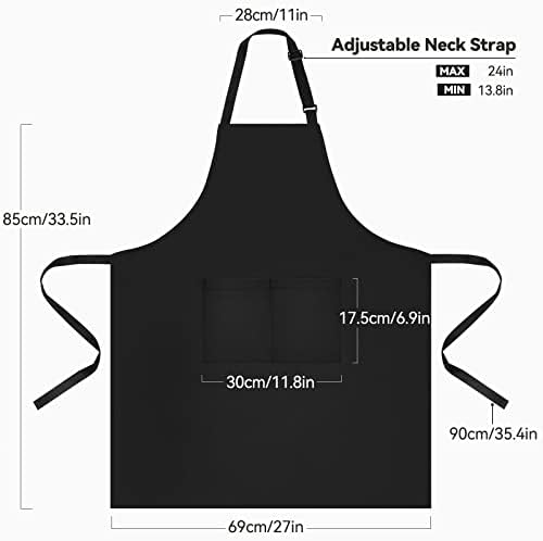NLUS 2 Pack Kitchen Cooking Aprons, Adjustable Bib Soft Chef Apron - Image 2