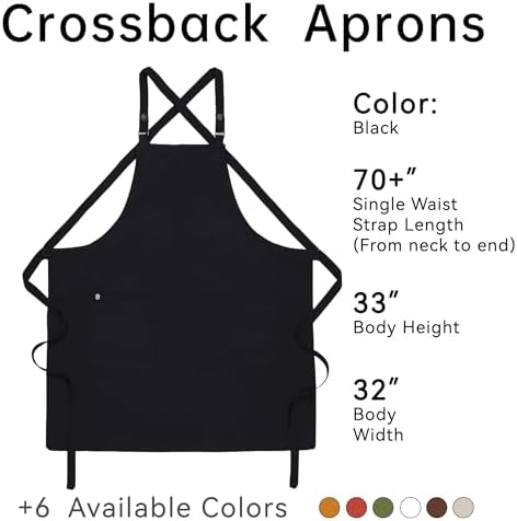 Cross Back Apron for Men Chef Pockets 4251JX - Image 6