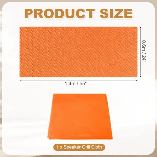 MECCANIXITY 55"x24" Speaker Grill Cloth Stereo Mesh Fabric Orange Red - Image 2