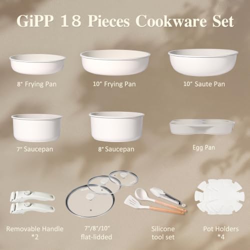 GIPP 18PCS Pots and Pans Set Non Stick Cookware Set - Image 2
