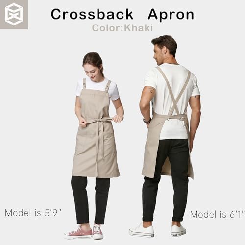 Cross Back Apron for Men Chef Pockets 4251JX - Image 4