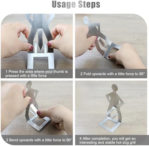 5PCS Funny BBQ Stand Man Hot Dog Holder, Standing Man Sausage Barbecue Rack - Image 4
