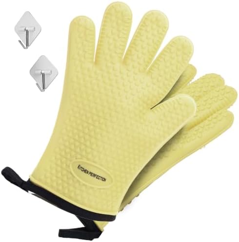 KITCHEN PERFECTION XL Silicone Smoker BBQ Gloves Heat Resistant Oven Mitts by Kitchenperfection