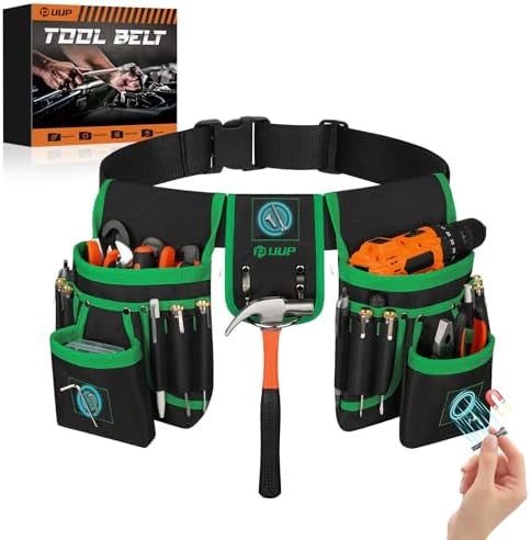 Magnetic Tool Belt for Men, 26 Pockets Heavy Duty Nail Tool Pouch Dad Gift by UUP