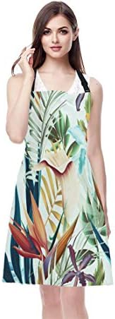 EKOBLA Tropical Flower Leaves Aprons Decorative Summer Leaf Nature Plant Hawaii - Image 2