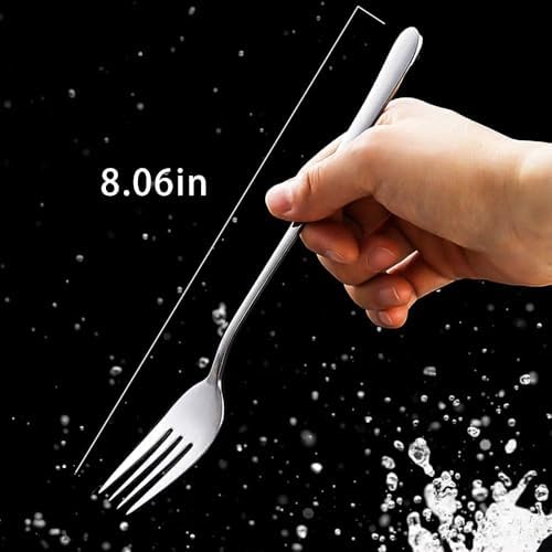 Forks, Flatware Set, 8 Inches, Mirror Finish & Dishwasher Safe, New Apartment - Image 6