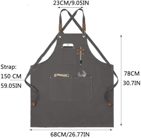 Aprons For Women Men With Pockets 2 Pcs, Kitchen Waterproof Hair Stylist Linen - Image 2