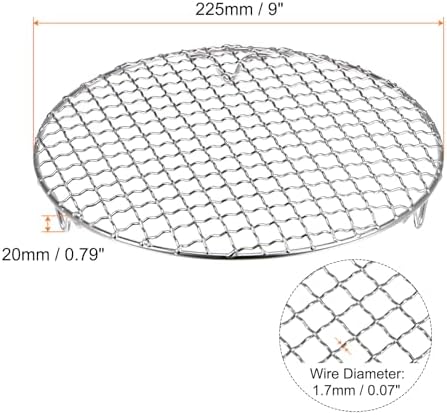 HARFINGTON Round Cooking Rack 9-inch 201 Stainless Steel Cross Wire Barbecue - Image 2