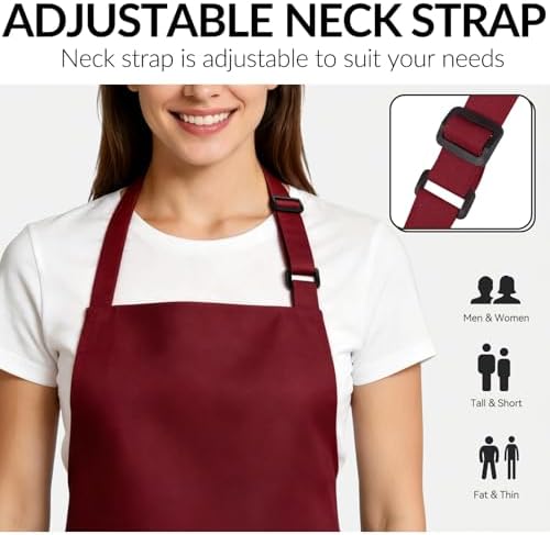 Large Chef Apron for Men and Women, Cooking Kitchen Aprons - Image 3
