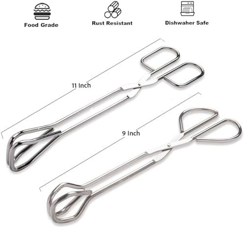 Hiash 9" and 11" Heavy Duty Stainless Steel Kitchen Tongs - Image 2
