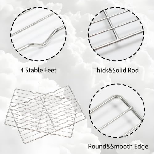 2 Pcs Rectangle Roasting Rack 6.3" x 10.2" Stainless Steel - Image 3