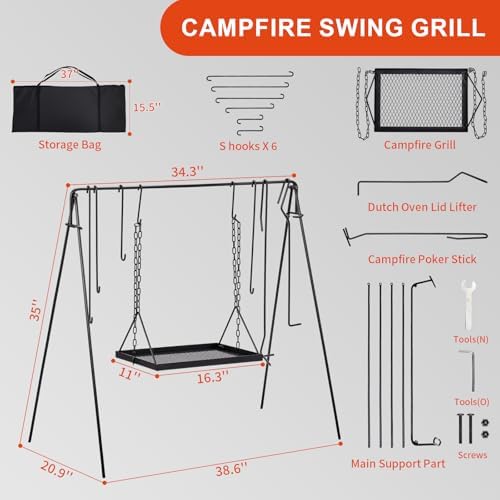 Outvita Grill Swing Campfire Grill Stand - Image 5