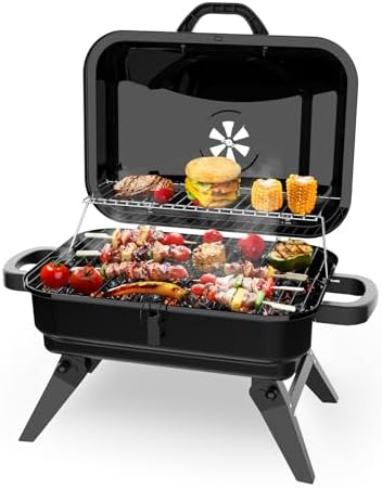 Portable Charcoal Grill, Small Foldable Tabletop BBQ Grill by EnjoyBBQLifeMoments