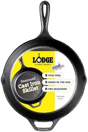 Lodge Pre-Seasoned Cast Iron Skillet, 10.25 Inches by Lodge
