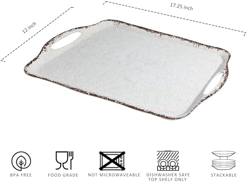 LEHAHA Vintage White Large Serving Tray - Image 6