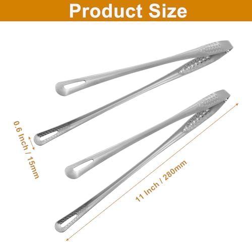 Waziaqoc 2 Pack 11 Inch Kitchen Cooking Tweezers, Stainless Steel Tweezers Tongs - Image 2