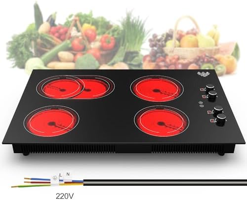 GIHETKUT 4 Burner Electric Cooktop, 7200W Built-in & Countertop 30 inch stove by GIHETKUT