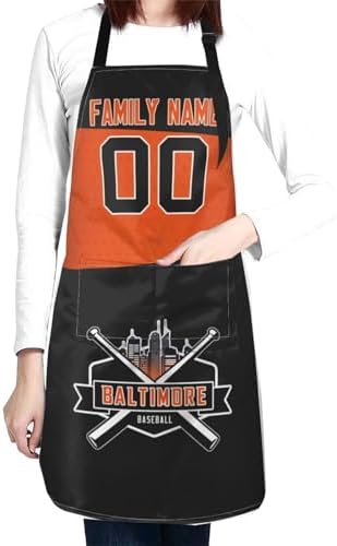 City Custom Name And Number Aprons, Kitchen Aprons, Work Utility Aprons - Image 3