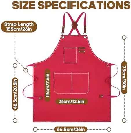 Aprons For Women Men With Large Pockets, Waterproof Cotton Chef Aprons For - Image 5