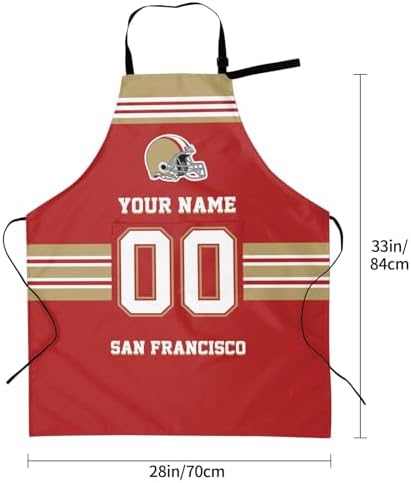 Personalized Football Style Aprons Add Name and Number Kitchen Aprons Work - Image 4