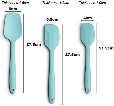 3-Piece Silicone Spatula Set, 600°F Heat Resistant, Aqua Sky - Image 2
