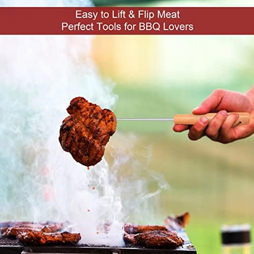 Leonyo Stainless Steel Pigtail Food Meat Hook Flippers, 2 Pack - Image 5