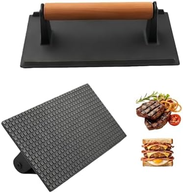 RIIPOO Cast Iron Grill Press 2lbs Meat Weight Smash Burger Bacon Press by RIIPOO