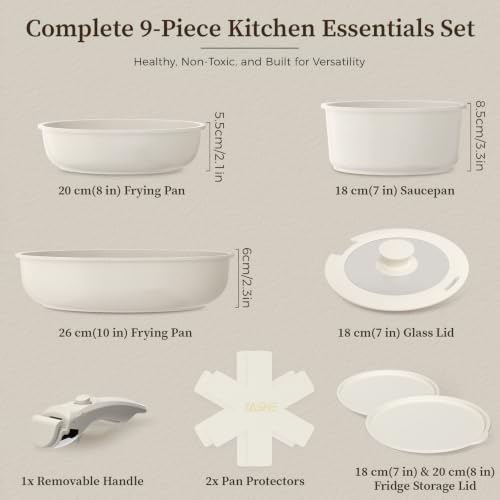 YASHE 9Pcs Granite Nonstick Pots and Pans Set, Oven Safe - Image 2