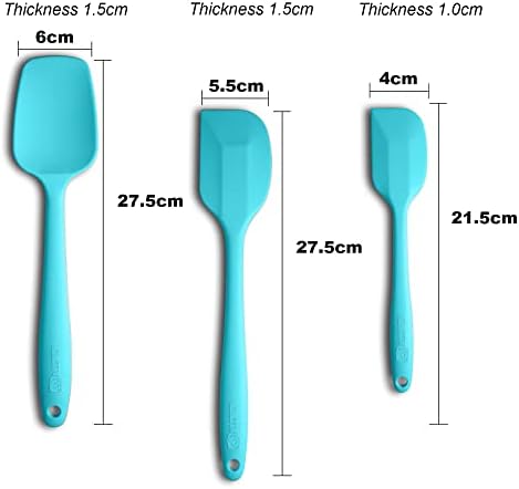 3-Piece Silicone Spatula Set, 600°F Heat Resistant, Macaron Blue - Image 2