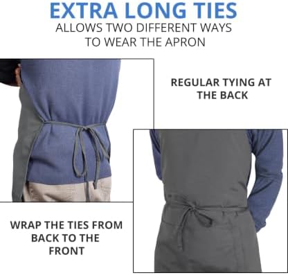 Utopia Kitchen Bib Aprons 2 Pack Adjustable - Image 6