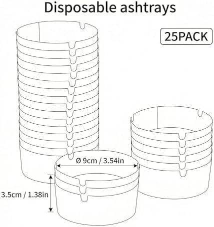 Li&Zhao Disposable Ashtrays 25-Pack Disposable Ashtrays - Image 6