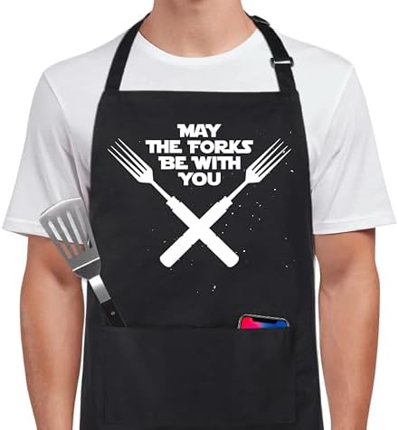 Xornis 100% Cotton Funny Apron for Men Women Adjustable Bib Aprons by Xornis