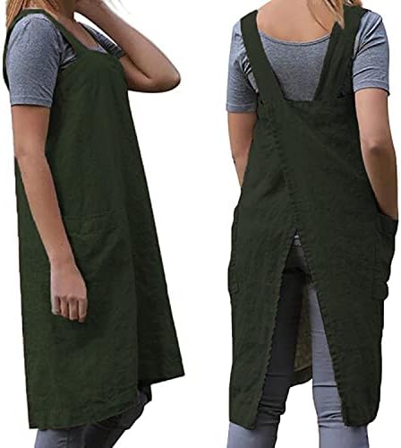TBA Cotton Linen Apron Cross Back Apron - Image 3
