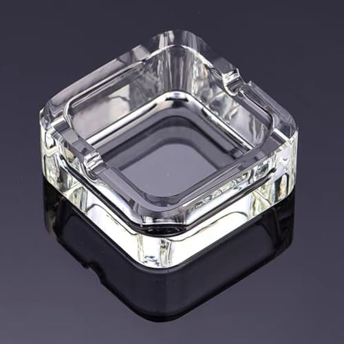 Square Cigar Ashtray, Classic Clear Crystal Glass Cigarette Ashtray Holder by Mairuker