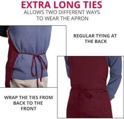 Utopia Kitchen Bib Aprons 2 Pack Adjustable - Image 6