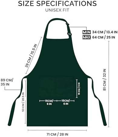 Utopia Kitchen Bib Aprons 2 Pack Adjustable - Image 2
