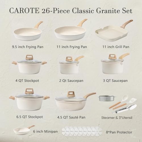 CAROTE 26pcs Pots and Pans Set, Nonstick Cookware Sets, - Image 2