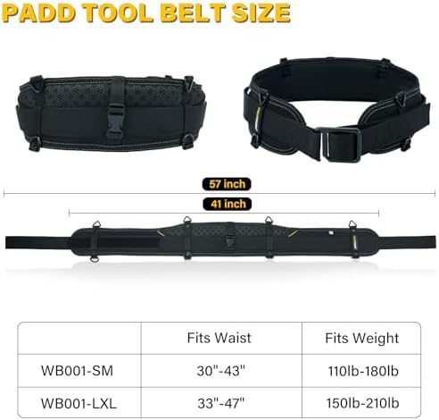 MELOTOUGH Padded Tool Belt, Electrician Tool Belt, Work Belt - Image 4