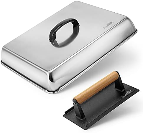Stanbroil Melting Dome & Grill Press Kit Stainless Steel Basting Cover by Stanbroil