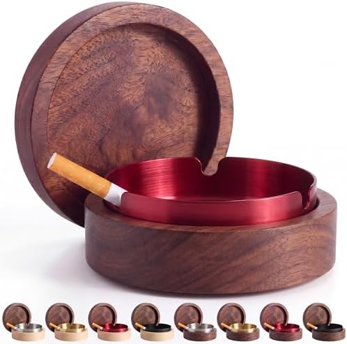Ashtray with Lid, Solid Brown-Red by Unknown