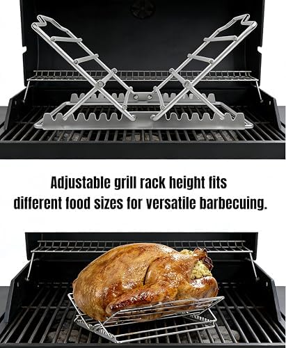 Stainless Steel Adjustable Foldable Broiling Rack - Image 5