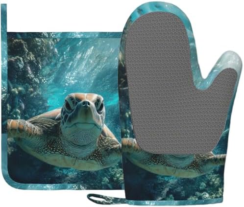 Sea Turtles Oven Mitt and Pot Holder by Unknown