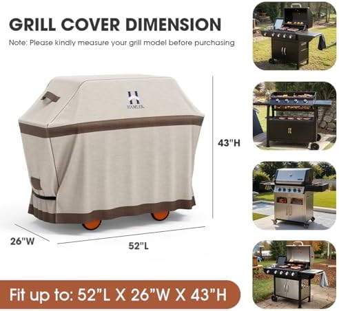 HAMLER Grill Cover 52 Inch, Heavy Duty Waterproof BBQ Covers, Gas Grill Covers - Image 2