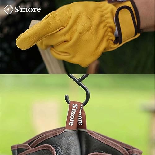S'more Leather Work Gloves for Men & Women, Cowhide Working Gloves - Image 6
