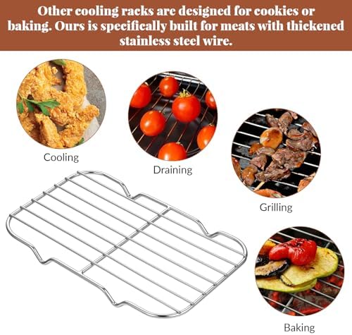 Small Roasting Rack Insert, 5.3×8.5in Stainless Steel Wire Rack - Image 4