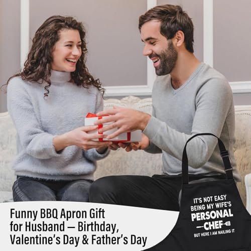 Leebbsin Funny Husband Apron, Wife's Personal Chef Cooking Gifts - Image 2
